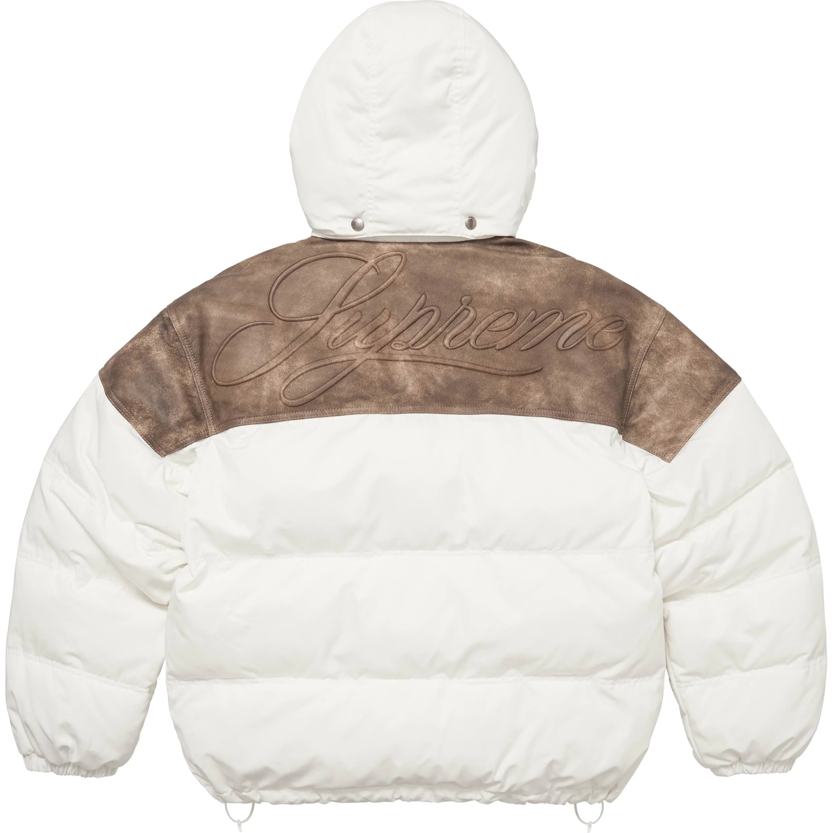 Leather Yoke Puffer Jacket view 11